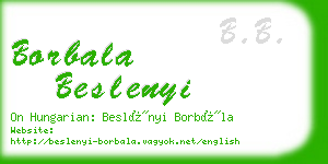 borbala beslenyi business card